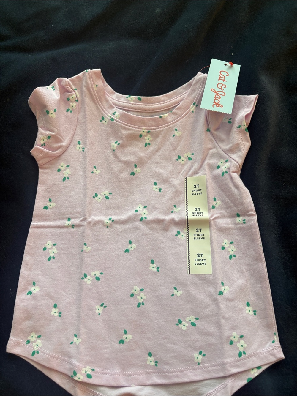 NWT Toddler Girls Cat & Jack Light Lavender Floral Short Sleeve Tee size 2T